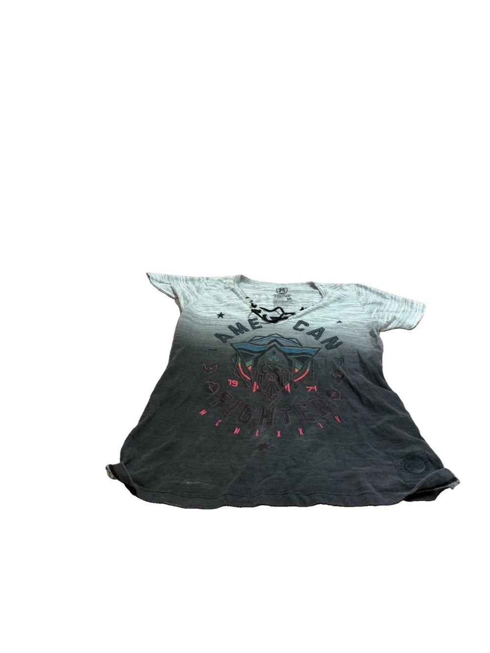 American Fighter Women’s Grey Short Sleeve Shirt! Medium
